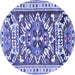 Round Persian Blue Traditional Rug, tr1176blu