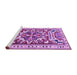 Sideview of Machine Washable Persian Purple Traditional Area Rugs, wshtr1176pur