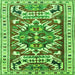 Round Machine Washable Persian Green Traditional Area Rugs, wshtr1176grn