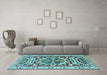 Machine Washable Persian Light Blue Traditional Rug in a Living Room, wshtr1176lblu