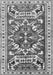 Serging Thickness of Machine Washable Persian Gray Traditional Rug, wshtr1176gry