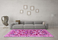 Machine Washable Persian Pink Traditional Rug, wshtr1176pnk