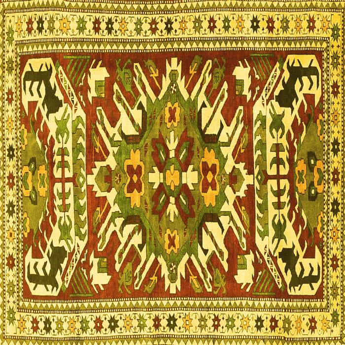 Square Persian Yellow Traditional Rug, tr1176yw