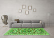 Machine Washable Persian Green Traditional Area Rugs in a Living Room,, wshtr1176grn