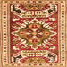 Round Machine Washable Persian Orange Traditional Area Rugs, wshtr1176org