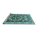 Sideview of Machine Washable Persian Light Blue Traditional Rug, wshtr1176lblu