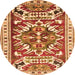 Square Persian Orange Traditional Rug, tr1176org