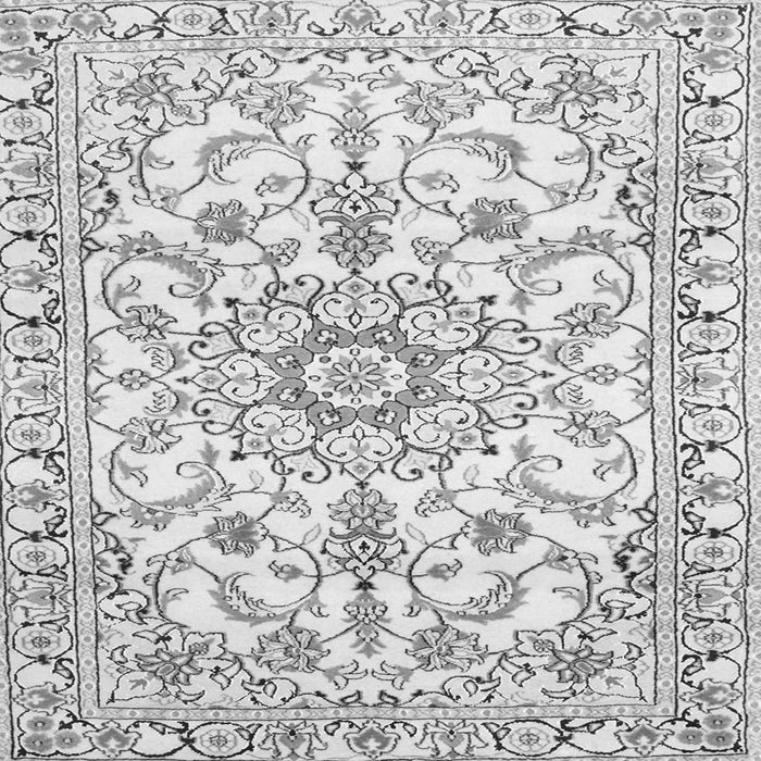 Round Machine Washable Medallion Gray Traditional Rug, wshtr1177gry