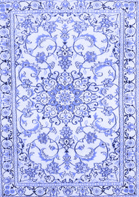 Medallion Blue Traditional Rug, tr1177blu