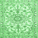 Square Medallion Emerald Green Traditional Rug, tr1177emgrn