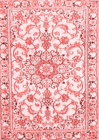 Medallion Red Traditional Rug, tr1177red