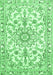 Medallion Emerald Green Traditional Rug, tr1177emgrn