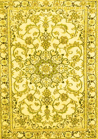 Medallion Yellow Traditional Rug, tr1177yw