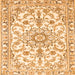 Serging Thickness of Medallion Orange Traditional Rug, tr1177org