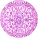 Round Medallion Pink Traditional Rug, tr1177pnk