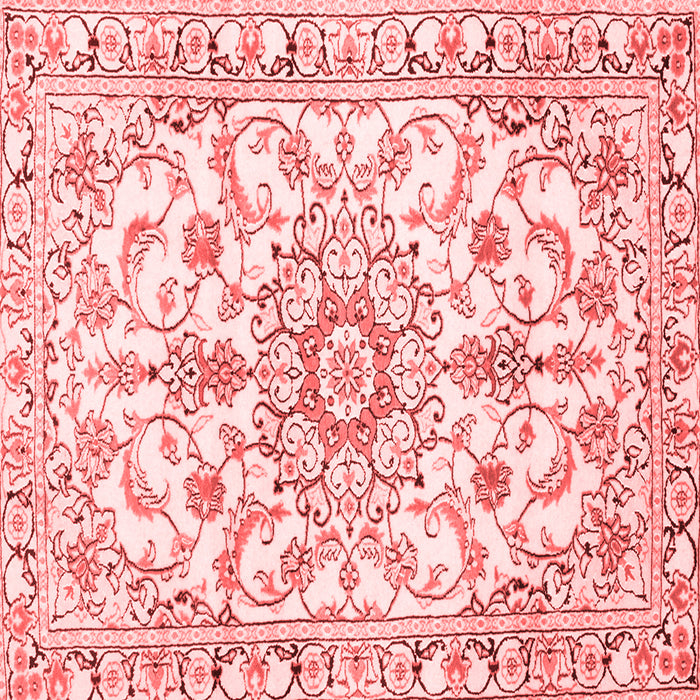 Machine Washable Medallion Red Traditional Rug, wshtr1177red