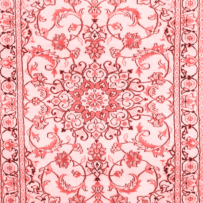 Machine Washable Medallion Red Traditional Rug, wshtr1177red