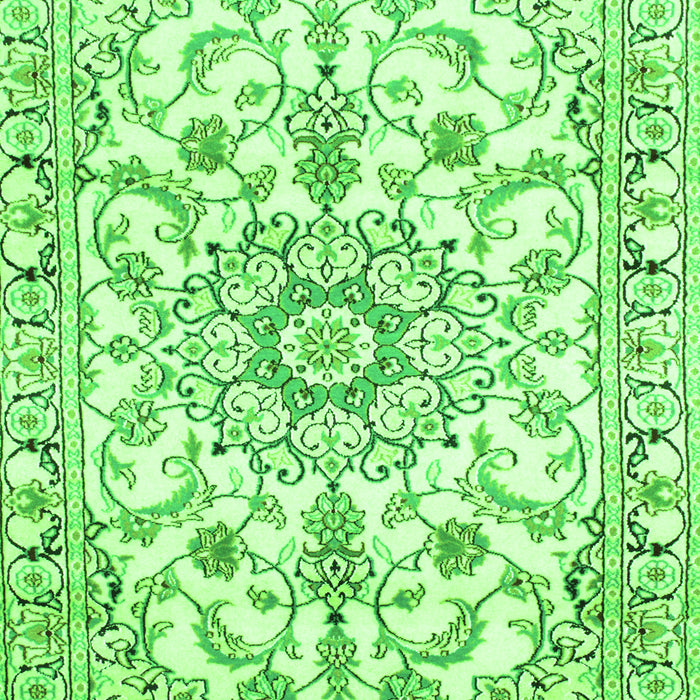 Serging Thickness of Machine Washable Medallion Green Traditional Area Rugs, wshtr1177grn