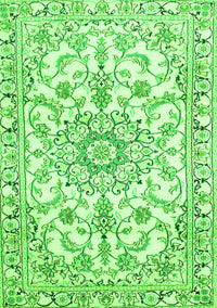 Medallion Green Traditional Rug, tr1177grn