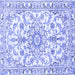 Square Medallion Blue Traditional Rug, tr1177blu