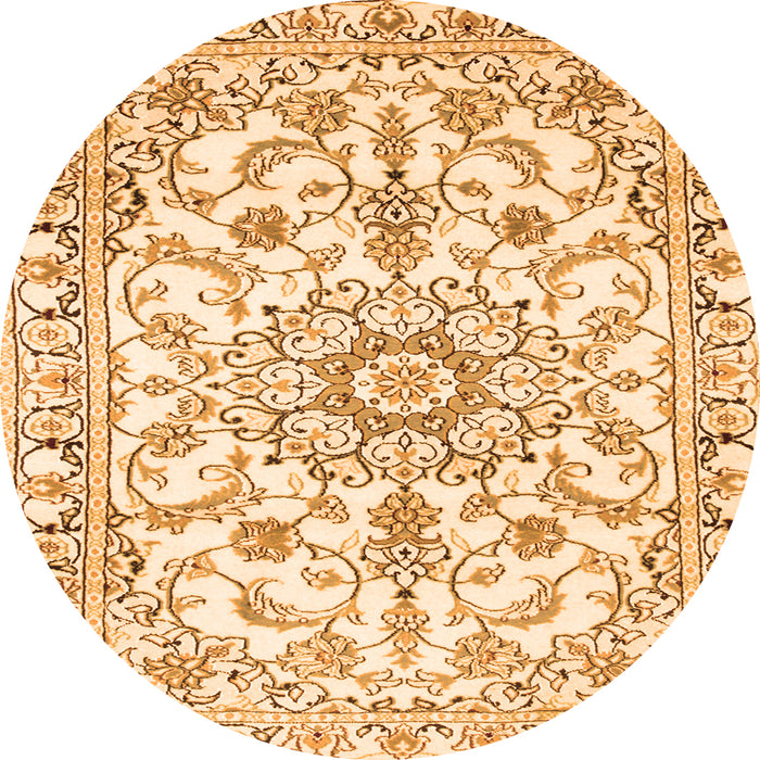 Square Medallion Orange Traditional Rug, tr1177org