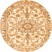 Square Medallion Orange Traditional Rug, tr1177org