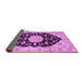 Sideview of Medallion Pink Traditional Rug, tr1178pnk