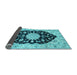 Sideview of Medallion Light Blue Traditional Rug, tr1178lblu