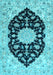 Medallion Light Blue Traditional Rug, tr1178lblu