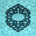 Square Medallion Light Blue Traditional Rug, tr1178lblu