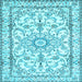 Square Persian Light Blue Traditional Rug, tr1179lblu