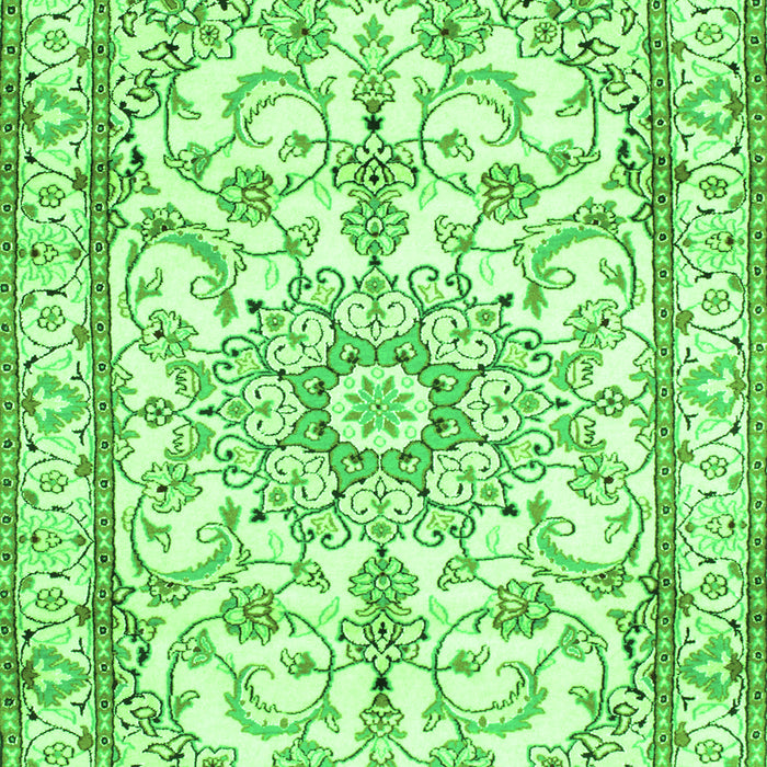 Serging Thickness of Machine Washable Persian Green Traditional Area Rugs, wshtr1179grn