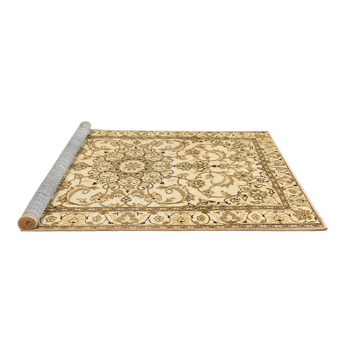 Sideview of Machine Washable Persian Brown Traditional Rug, wshtr1179brn