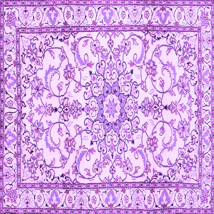 Square Machine Washable Persian Purple Traditional Area Rugs, wshtr1179pur
