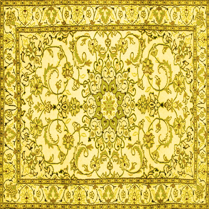 Square Persian Yellow Traditional Rug, tr1179yw
