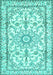 Machine Washable Persian Turquoise Traditional Area Rugs, wshtr1179turq