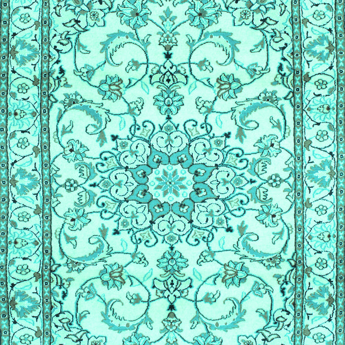 Machine Washable Persian Turquoise Traditional Area Rugs, wshtr1179turq