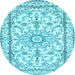 Round Persian Light Blue Traditional Rug, tr1179lblu