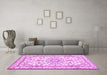 Machine Washable Persian Pink Traditional Rug in a Living Room, wshtr1179pnk