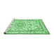 Sideview of Machine Washable Persian Emerald Green Traditional Area Rugs, wshtr1179emgrn