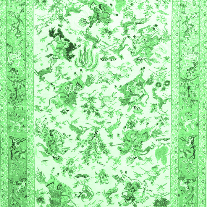 Animal Emerald Green Traditional Rug, tr117emgrn