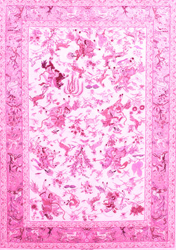 Animal Pink Traditional Rug, tr117pnk
