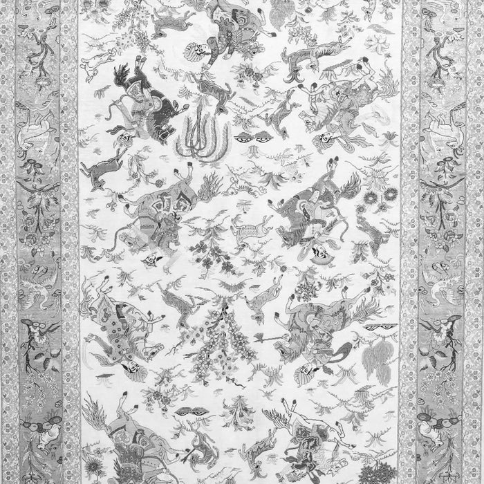 Serging Thickness of Machine Washable Animal Gray Traditional Rug, wshtr117gry