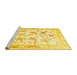 Sideview of Machine Washable Animal Yellow Traditional Rug, wshtr117yw