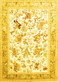 Animal Yellow Traditional Rug, tr117yw