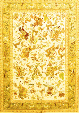 Animal Yellow Traditional Rug, tr117yw