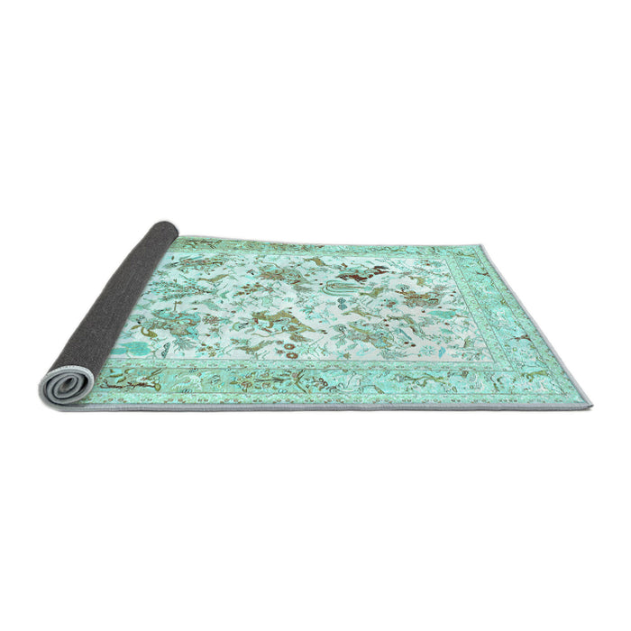 Sideview of Animal Light Blue Traditional Rug, tr117lblu