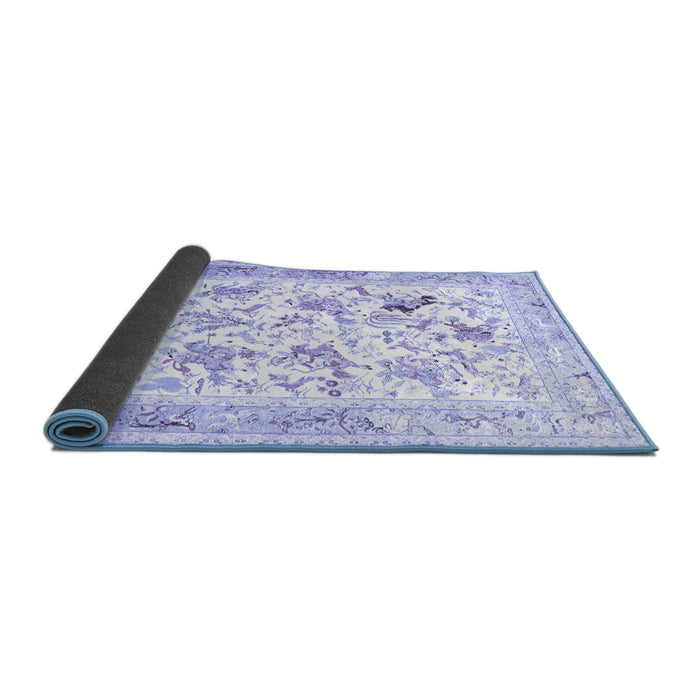 Sideview of Animal Blue Traditional Rug, tr117blu