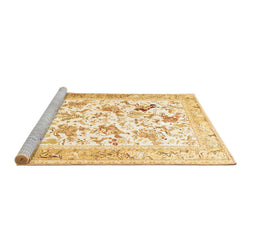 Sideview of Machine Washable Animal Brown Traditional Rug, wshtr117brn