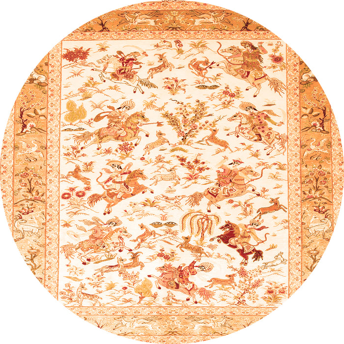 Machine Washable Animal Orange Traditional Area Rugs, wshtr117org